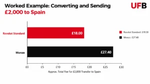Converting and Sending £2,000 to Spain