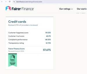 Zable Fairer Finance rating Autumn 2026